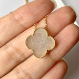 A-Grade Natural Jadeite Bespoke Clover Pendant No. 171919
