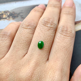 SOLD OUT: 0.5 cts A-Grade Natural Imperial Green Jadeite Oval Cabochon No.130086