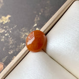 3 cts A-Grade Natural Orangey Red Jadeite Oval Cabochon No.130385