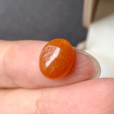 3 cts A-Grade Natural Orangey Red Jadeite Oval Cabochon No.130385