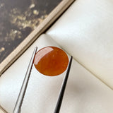 3 cts A-Grade Natural Orangey Red Jadeite Oval Cabochon No.130385