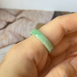 17mm A-Grade Natural Moss On Snow Jadeite Ring Band No.162124