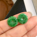 4.65ct A-Grade Natural Green Jadeite Donut Pair No.130252