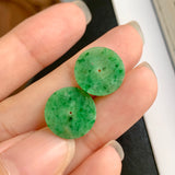 4.65ct A-Grade Natural Green Jadeite Donut Pair No.130252