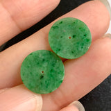 4.65ct A-Grade Natural Green Jadeite Donut Pair No.130252