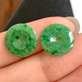 4.65ct A-Grade Natural Green Jadeite Donut Pair No.130252