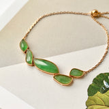 A-Grade Natural Imperial Green Jadeite Pebble Mosaic Bracelet No.190349
