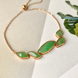 A-Grade Natural Imperial Green Jadeite Pebble Mosaic Bracelet No.190349