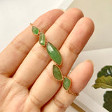 A-Grade Natural Imperial Green Jadeite Pebble Mosaic Bracelet No.190349
