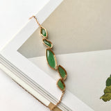 A-Grade Natural Imperial Green Jadeite Pebble Mosaic Bracelet No.190349