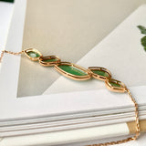 A-Grade Natural Imperial Green Jadeite Pebble Mosaic Bracelet No.190349