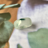 SOLD OUT: 16.1mm A-Grade Natural White Jadeite Abacus Ring Band No.220595