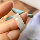 SOLD OUT: 16.1mm A-Grade Natural White Jadeite Abacus Ring Band No.220595