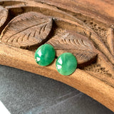 3.65ct A-Grade Natural Green Jadeite Oval Cabochon Pair No.180258