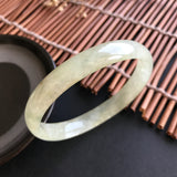 58mm A-Grade Natural Jadeite Modern Oval Bangle No.151008