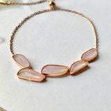 Icy A-Grade Natural Lavender Jadeite Pebble Mosaic Bracelet No.190350