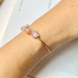 Icy A-Grade Natural Lavender Jadeite Pebble Mosaic Bracelet No.190350