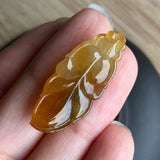 Icy A-Grade Natural Golden Jadeite Goldfish Pendant No.170390