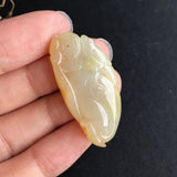 A-Grade Type A Natural Jadeite Jade Sparrow Ruyi Pendant No.170095