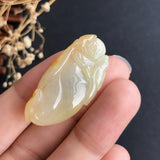 A-Grade Type A Natural Jadeite Jade Sparrow Ruyi Pendant No.170095