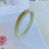 51.7mm A-Grade Jadeite Yellow And Green Modern Oval Bangle No.330001