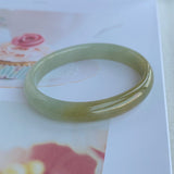 51.7mm A-Grade Jadeite Yellow And Green Modern Oval Bangle No.330001