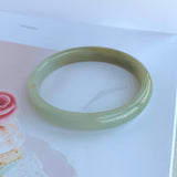 51.7mm A-Grade Jadeite Yellow And Green Modern Oval Bangle No.330001