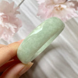 49.4mm A-Grade Natural Light Green Jadeite Modern Round Bangle No.151329