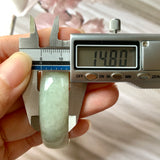 49.4mm A-Grade Natural Light Green Jadeite Modern Round Bangle No.151329