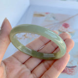 50.7mm A-Grade Jadeite Yellow And Green Modern Oval Bangle No.330002