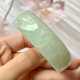 49.3mm A-Grade Natural Light Green Jadeite Modern Round Bangle No.151330