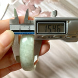 49.3mm A-Grade Natural Light Green Jadeite Modern Round Bangle No.151330