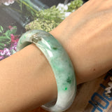 56.4mm A-Grade Natural Jadeite Modern Round Bangle No.151569