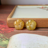 7.25 cts A-Grade Natural Yellow Jadeite Hibiscus Pair Shape No.180158
