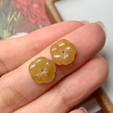7.25 cts A-Grade Natural Yellow Jadeite Hibiscus Pair Shape No.180158