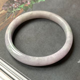 56.4mm A-Grade Natural Lavender Jadeite Modern Round Bangle No.151842