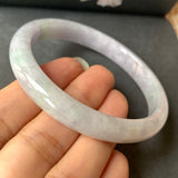 56.4mm A-Grade Natural Lavender Jadeite Modern Round Bangle No.151842