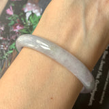 56.4mm A-Grade Natural Lavender Jadeite Modern Round Bangle No.151842