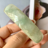 53.5 mm A-Grade Natural Green Jadeite Modern Round Bangle No.151951