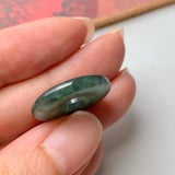 A-Grade Natural Dark Green Jadeite Donut Pendant No.220571