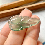 Icy A-Grade Natural Green Jadeite Leaf Pendant No.171448