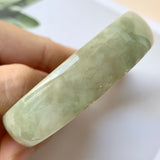 53.3mm A-Grade Natural Green Jadeite Modern Round Bangle No.151953
