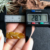 A-Grade Type A Natural Yellow Jadeite Jade Leaf Pendant No.170586