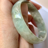 53.3mm A-Grade Natural Green Jadeite Modern Round Bangle No.151953