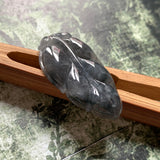 SOLD OUT: A-Grade Natural Black Jadeite Leaf Pendant No.220140