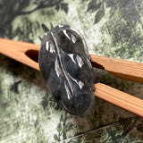 SOLD OUT: A-Grade Natural Black Jadeite Leaf Pendant No.220140