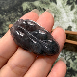SOLD OUT: A-Grade Natural Black Jadeite Leaf Pendant No.220140