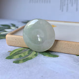 A-Grade Natural Faint Green Jadeite Donut Pendant No.220572