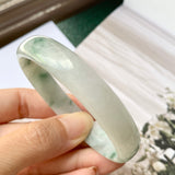 55.2 mm A-Grade Natural Floral Jadeite Modern Round Bangle No.151765