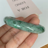 56.5mm A-Grade Natural Jadeite Modern Round Bangle No.151612